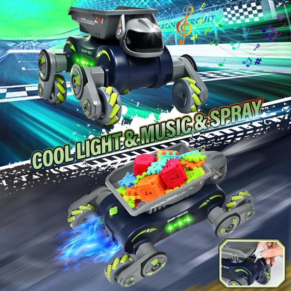 RC Car Robots Dog Toys Remote Control Stunt Car Toy with Light Music Carousel 10