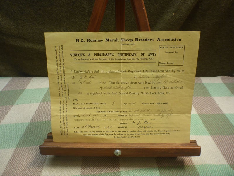 Awesome Vintage NZ Document 1945 New Zealand Romney Marsh Sheep Breeders Carousel 1