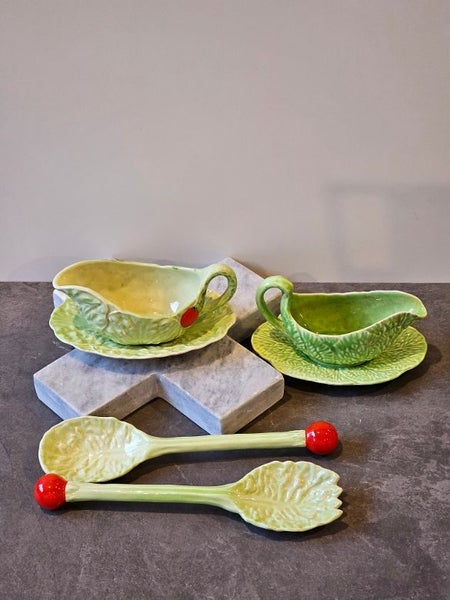 A small but delightful collection of Carlton Ware & Crown Devon. "Lettuce Leaf".62865829118081113