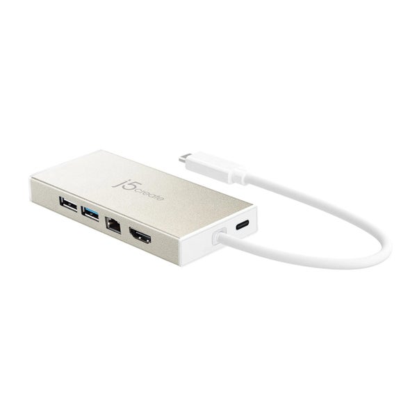 J5create USB-C 3.1 60W Power Delivery Multi Adapter Mini Docking Station, 1x 4K Carousel 2