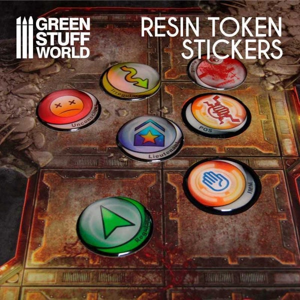 Green Stuff World: 6x Resin Token Stickers 50mm Carousel 3