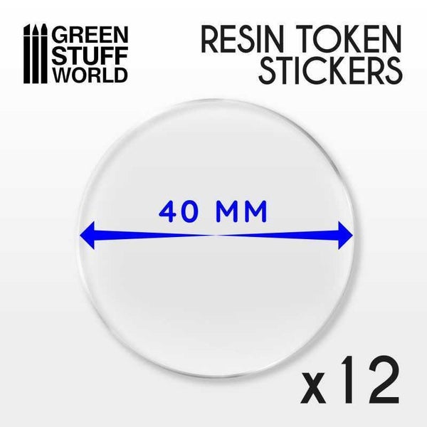 Green Stuff World: 12x Resin Token Stickers 40mm Carousel 2