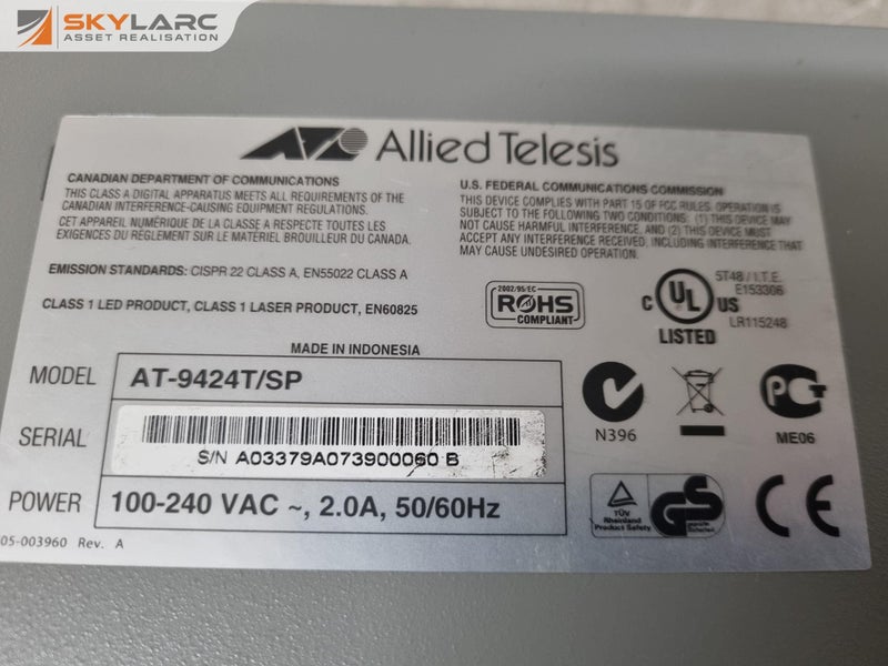 Allied Telesis Gigabit Ethernet Switch AT-9424T/SP Carousel 7