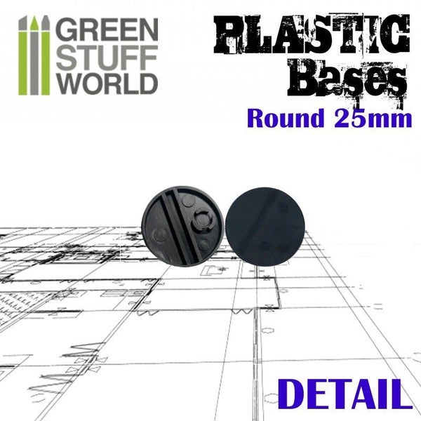 GSW: Black Plastic Bases (Round 25mm) - 20 Pack Carousel 2