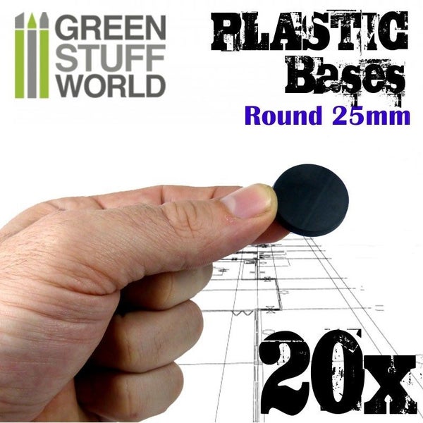 GSW: Black Plastic Bases (Round 25mm) - 20 Pack Carousel 3