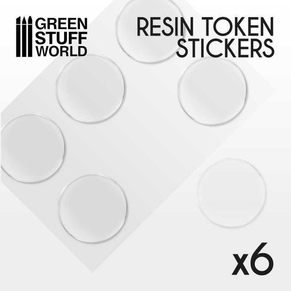 Green Stuff World: 6x Resin Token Stickers 50mm Carousel 1