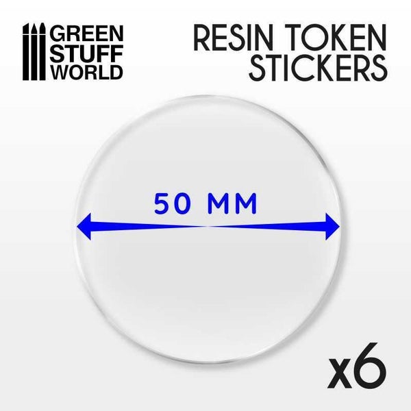 Green Stuff World: 6x Resin Token Stickers 50mm Carousel 2