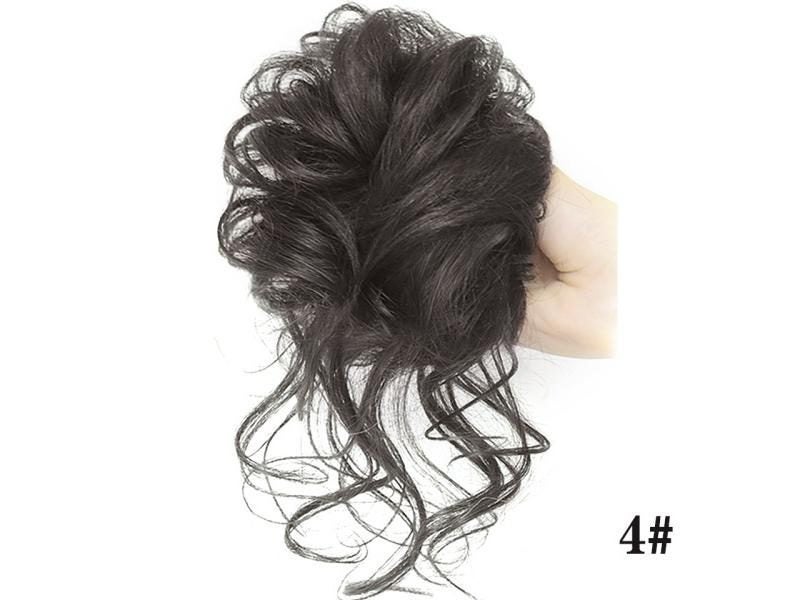 LUPU Synthetic Hair Bun Bands Blonde Black Messy Curly Chignon Donut Updo Carousel 1