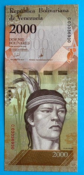Venezuela 2000 Bolivares 2016 Crisp UNC Carousel 1