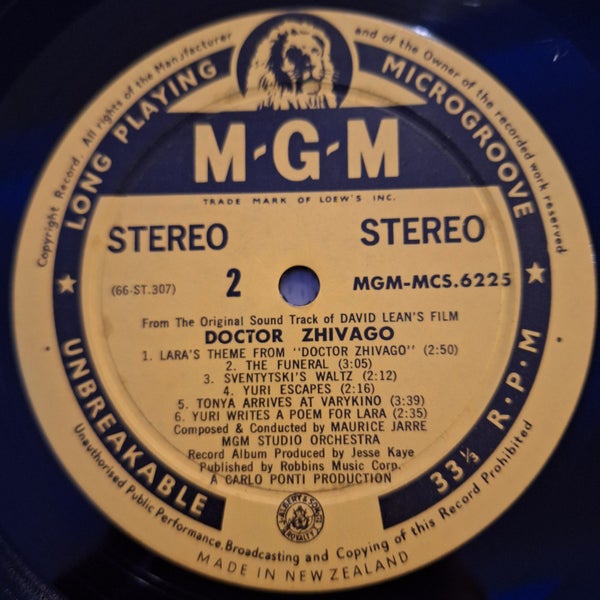 Maurice Jarre – Doctor Zhivago Original Soundtrack Album (NZ Pressing) Carousel 9