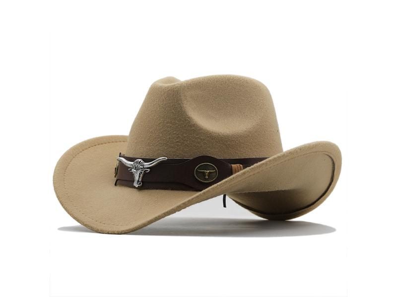 New Wome Men Black Wool Chapeu Western Cowboy Hat Gentleman Jazz Sombrero Carousel 1