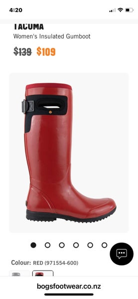 Woman’s Red Knee High Gumboots - Sz39/8 Brand New BOGS Carousel 2