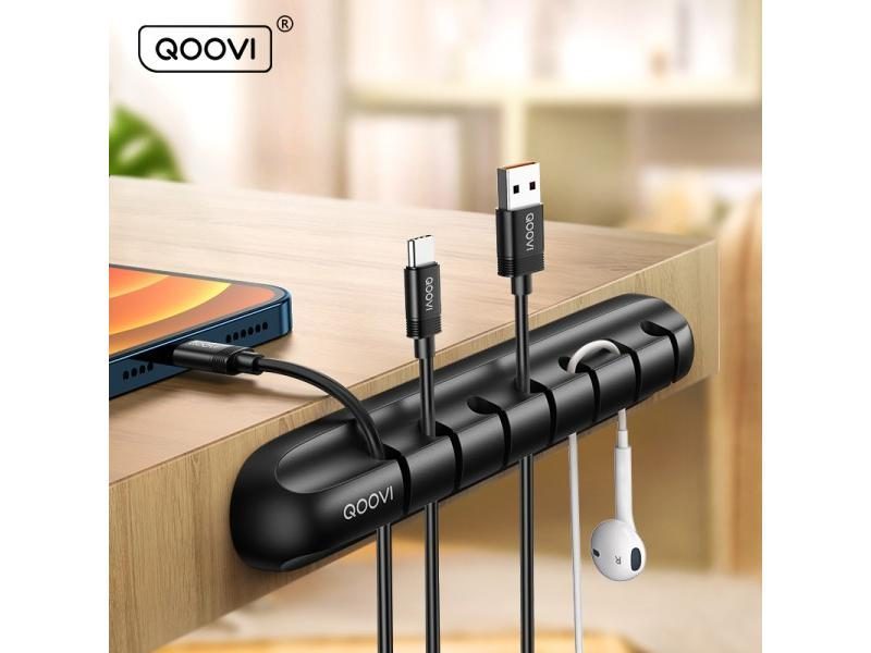 QOOVI Cable Organizer Management Wire Holder Flexible USB Cable Winder Tidy Carousel 2