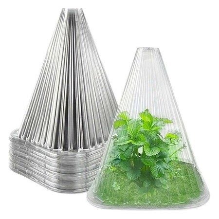 50 Pack Transparent Plant Seedling Protection Cover Agricultural Vegetable Seedl Carousel 1