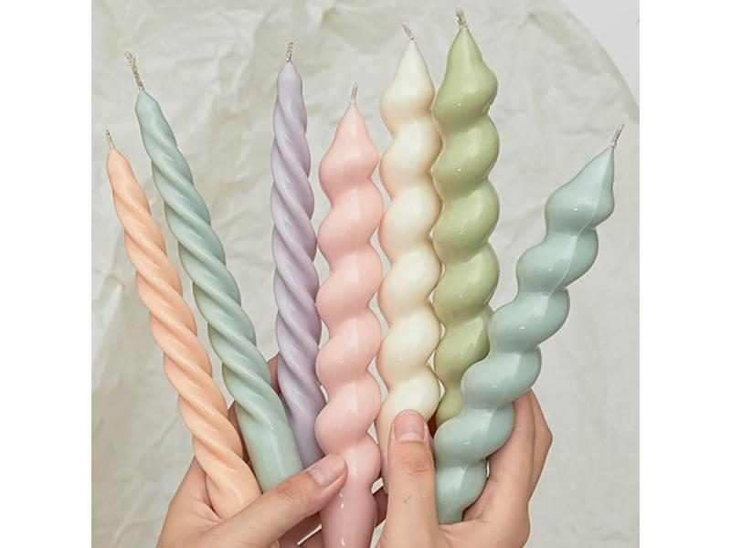DIY Long Spiral Pillar Candle Molds For Making Romantic Candle Dinner Injection Carousel 1