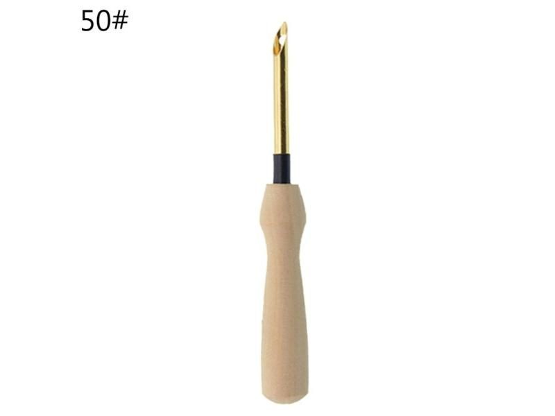 Knitting Embroidery Pen Felting Craft Punch Needle Threader Wooden Handle DIY Carousel 1