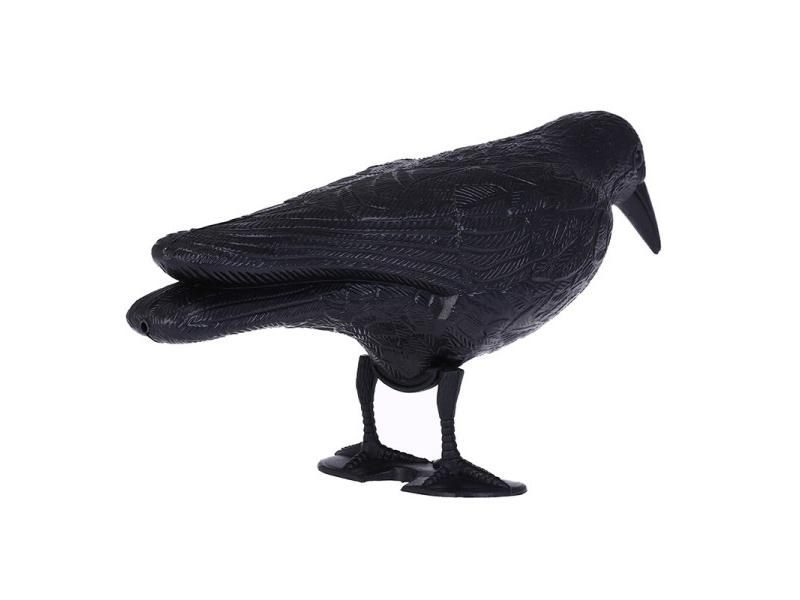Black Plastic Crow Garden Bird Deter Scarer Scarecrow Mice Pest Control Carousel 2