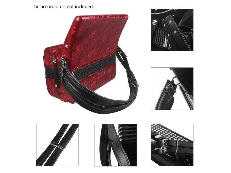 One Pair Adjustable Synthetic Leather Accordion Shoulder Straps For 16-120 Bass Carousel 1