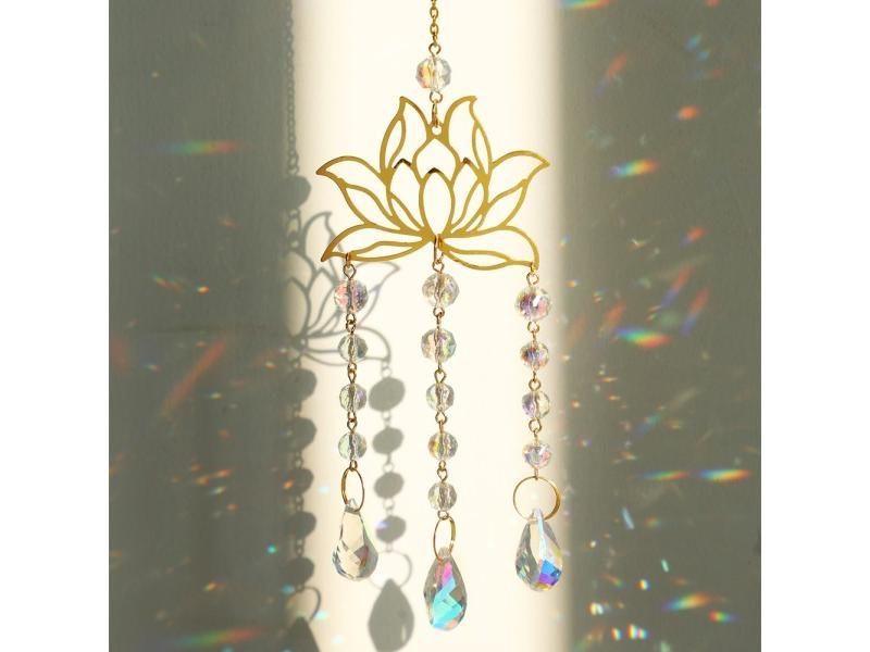 Suncatcher Crystal Sun Moon Crystals Prism Rainbow Maker Light Sun Catcher Carousel 1