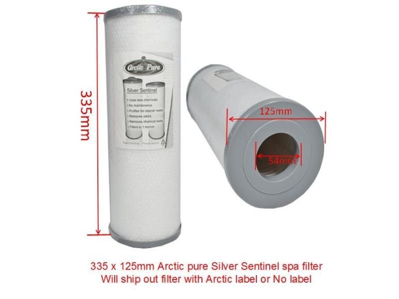 335 X 125mm Spa Pool Hot Tub Filter Arctic Pure Silver Sentinel Spa Filter Carousel 1