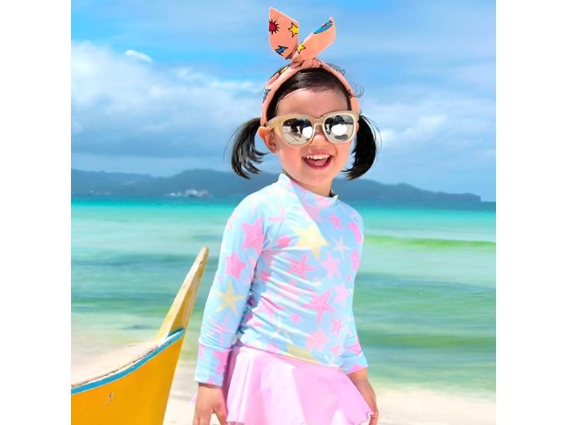 Girls Printed Long Sleeve Swimsuit For Baby Boys Girls UV Clothing Carousel 1