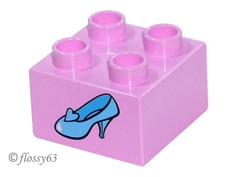 ®™DUPLO - Bright Pink Brick, Blue Shoe Cinderella Glass Slipper ~Retired 2015~ Carousel 1