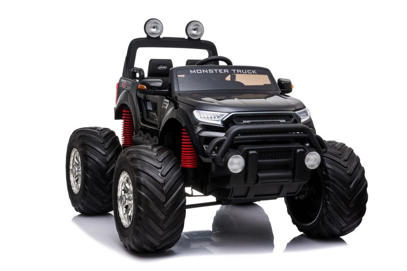 Monster Truck 4WD Electric Ride On Toy EVA Rubber Tyres Leather Seats- Black Carousel 1
