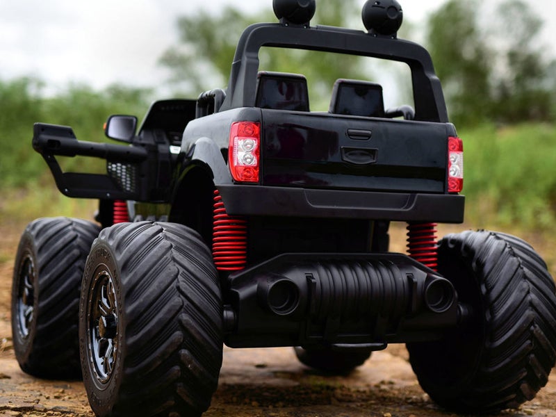 Monster Truck 4WD Electric Ride On Toy EVA Rubber Tyres Leather Seats- Black Carousel 2