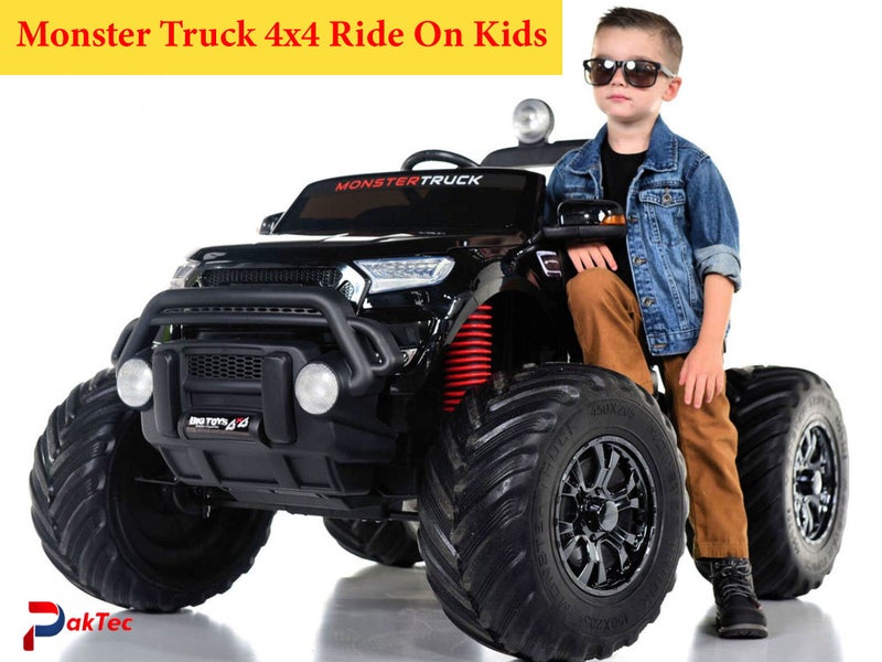 Monster Truck 4WD black EVA Rubber Tyres Leather Seats ,Sport Engine Sound Carousel 1