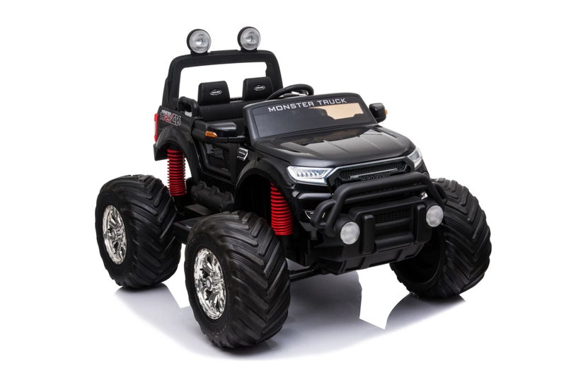 Monster Truck 4WD Electric Ride On Toy EVA Rubber Tyres Leather Seats- Black Carousel 14
