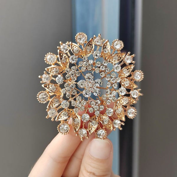 Iridescent Snowflake Brooch – Vintage-Inspired Sparkle Pin Carousel 1