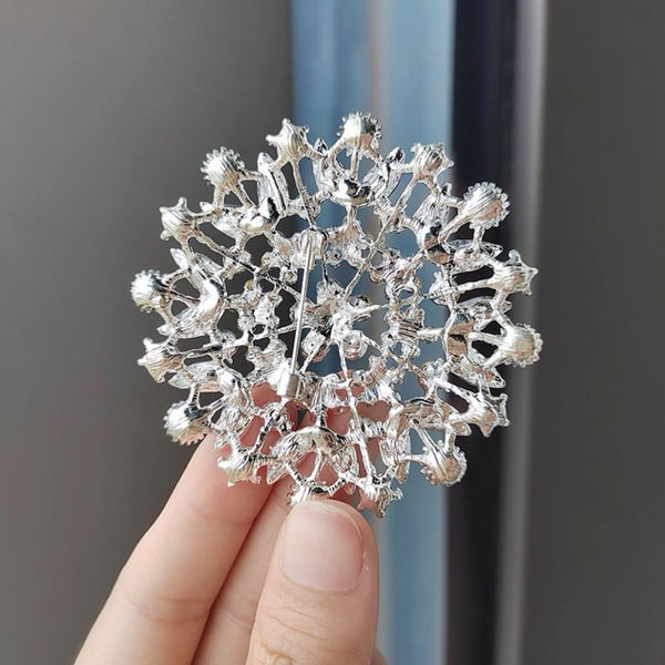 Iridescent Snowflake Brooch – Vintage-Inspired Sparkle Pin Carousel 4
