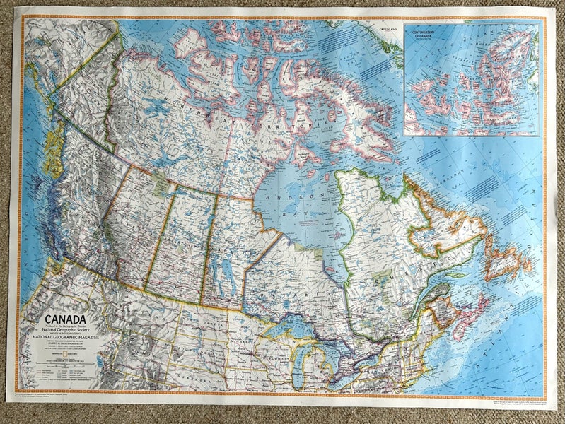 1972 National Geographic Map of ‘Canada’ Carousel 1
