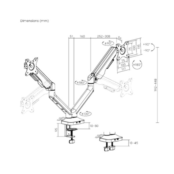LUMI DTM94-C024UC FlexPrecision Cost-Effective Gas Spring Dual Monitor Arm with Carousel 4