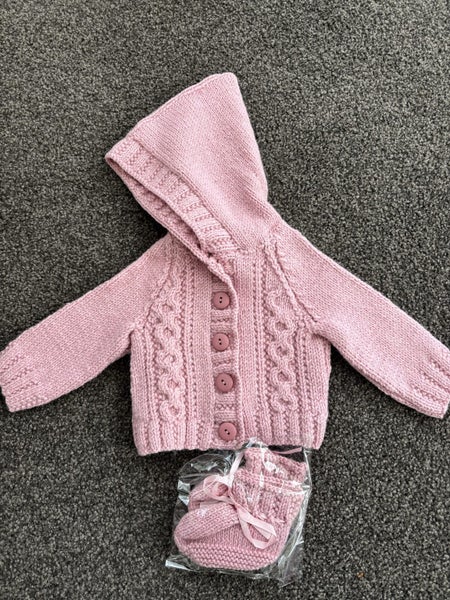 Merino Baby Hooded Pink Jacket and Boots Carousel 1