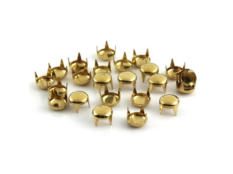 100sets 2-6mm Metal Round Cap Claw Rivets Studs Leather Craft Bag Belt Garment Carousel 1