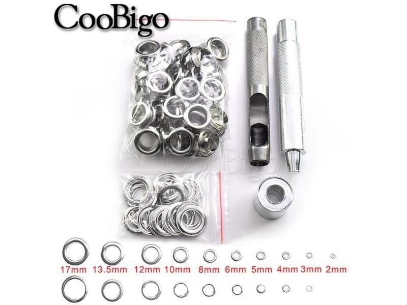 200sets Metal Eyelet Grommet Punch Installer Tool Set For Belt Clothes Canvas Carousel 2