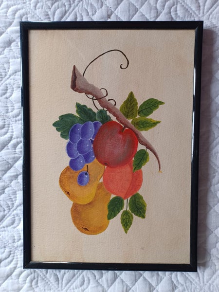 *** Fruit Still Life Mixed Media by Brushstrokes $1 RESERVE *** Carousel 1