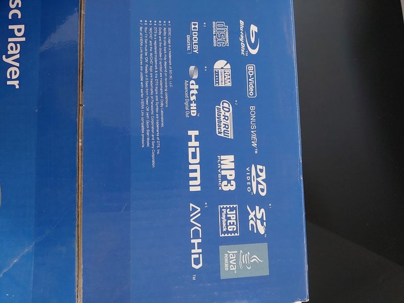 Panasonic Blu-ray player with HDMI and RCA Carousel 7