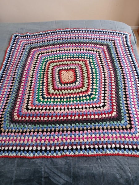 Vintage Crochet Square Granny Blanket Carousel 2