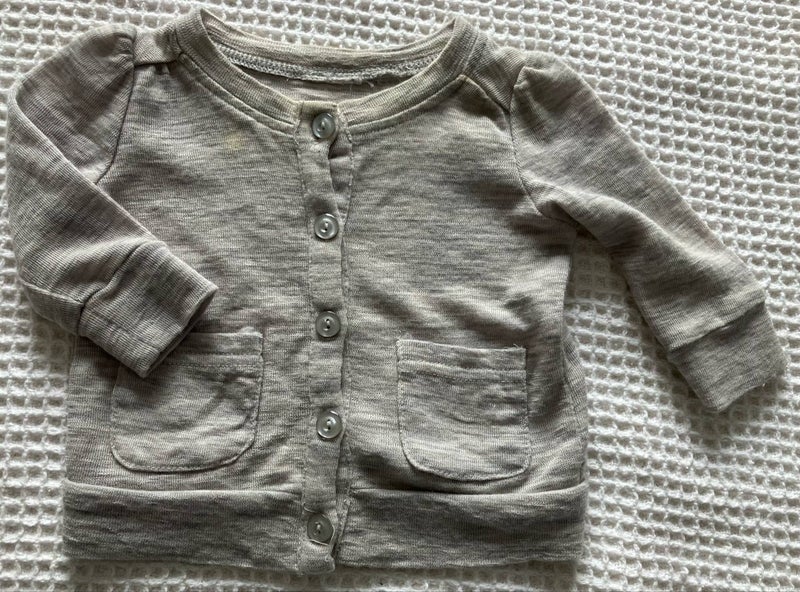 Grey merino cardigan, size 00 Carousel 1