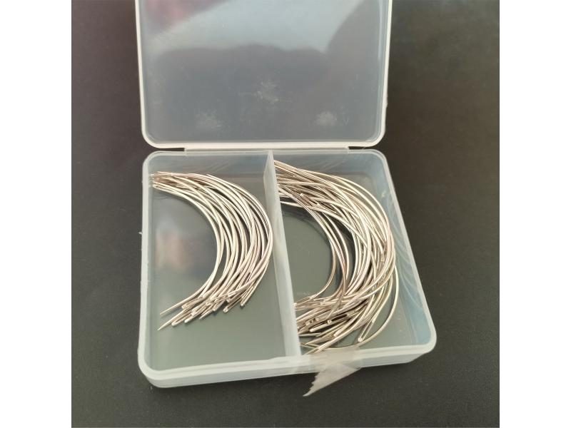50Pcs/Box 2.5"/3" C Type Hair Weaving Curved Steel Needles Pins Needles Big Carousel 1