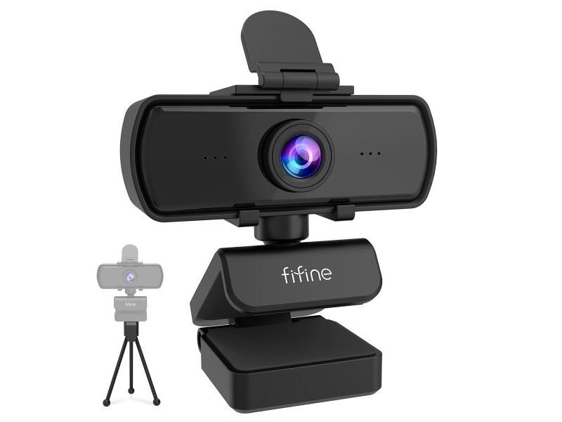 FIFINE 1440p Full HD PC Webcam With Microphone Tripod For USB Desktop Laptop Carousel 1