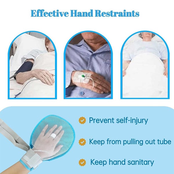2Pcs Hand Restraint Glove for Elderly Dementia for Alzheimer's Patients Carousel 2