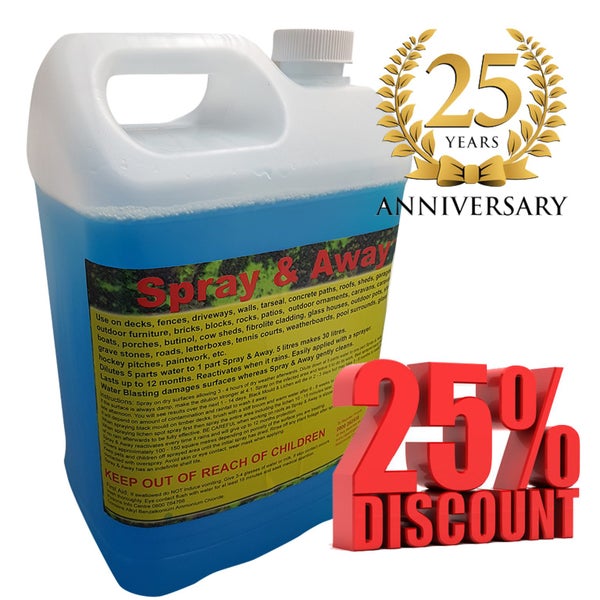 Spray & Away 5ltr Moss Mould Lichen Slime Remover Concentrate 25% DISCOUNT Carousel 1