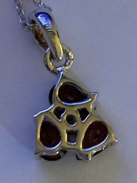 Garnet and Diamond Silver Necklace Carousel 2