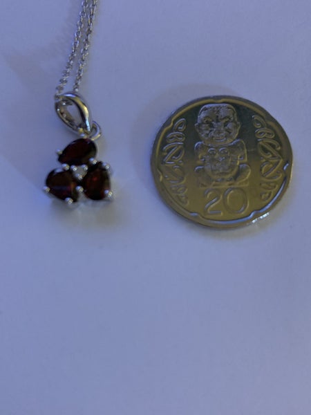 Garnet and Diamond Silver Necklace Carousel 4