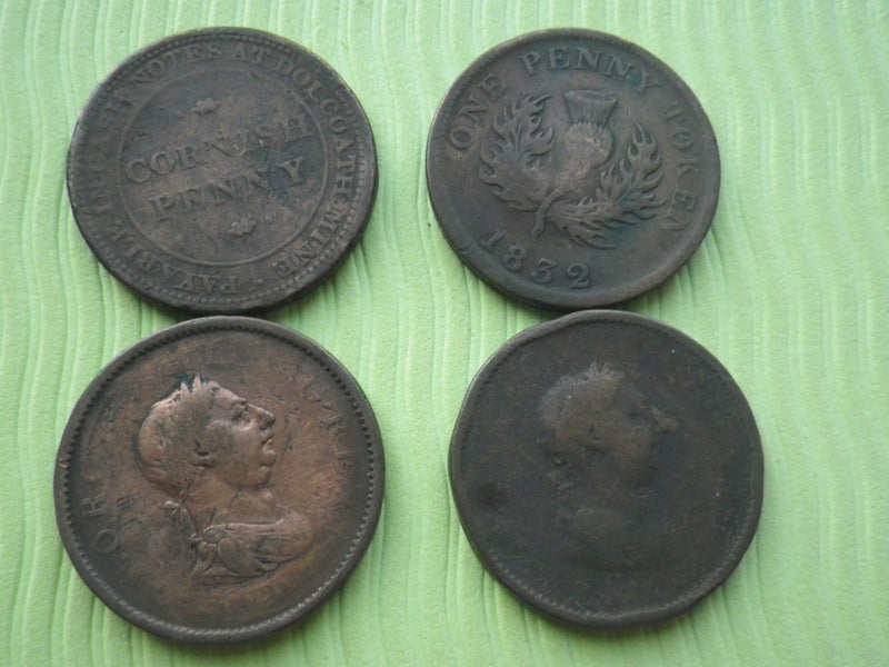 Great Britain Cornwall Cornish One Penny Token " PAYABLE AT DOLCOATH MINE" Carousel 1
