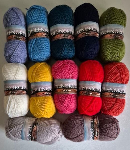 Glenorchy yarn 8ply - 12 pack of different colours ***$1 RESERVE*** Carousel 1
