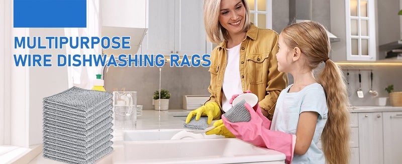 20pcs Set Non-Scratch Steel Wool Dishcloth Kitchen Scrubbers Cleaning Pad Carousel 2